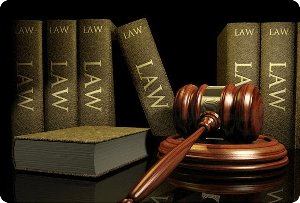 Law books and gavel representing Vidhaana AI-powered legal expertise